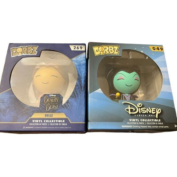 Maleficent And Belle Funko Dorbz Disney Pop Movie Vinyl Sugar Figure Lot 2 New - Picture 1 of 9